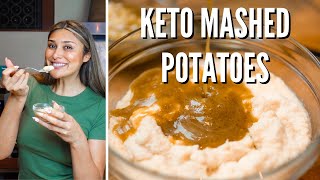 BEST KETO MASHED POTATOES RECIPE! How to Make Keto Mashed Potatoes & Gravy for Thanksgiving! 1 CARB
