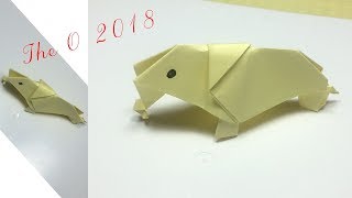Elephant, How to make  elephant easy Origami paper 2018