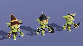 www.Meshtint.com | Goblin Trooper Modular Pack Cute Series | Animations