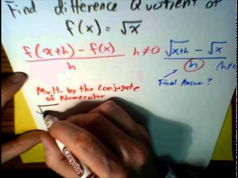 (3 of 3) Use Difference Quotient with a radical function... MathWOEs (3 of 3) Use Difference Quotient with a radical function... MathWOEs