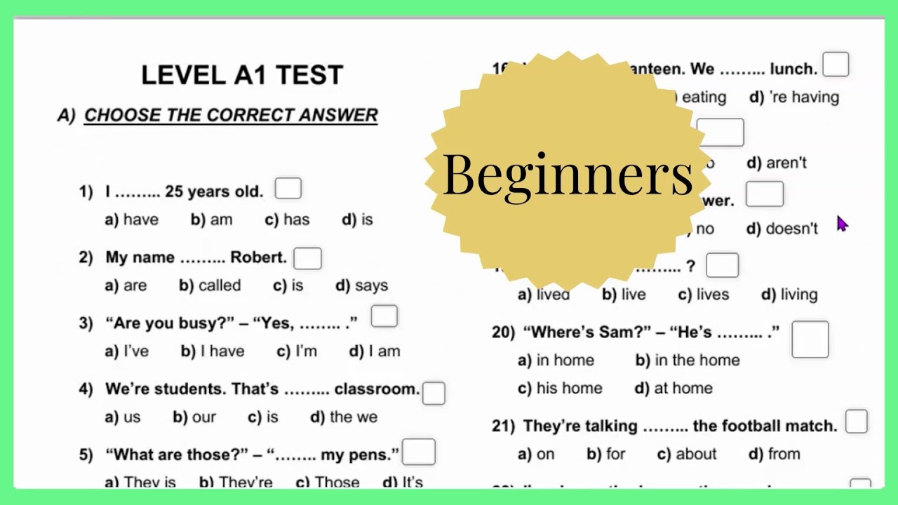 Free English Level Test Practice