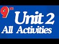 9th English || Unit 2 || Activities answer