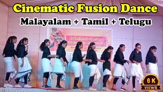 Cinematic Fusion Dance💃 | Malayalam + Tamil + Telugu Mixed Songs | The Annual Day Program🤩