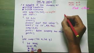 Call by value || 32|| c programming in telugu