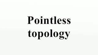 Pointless topology
