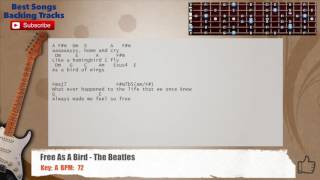 🎸 Free As A Bird - The Beatles Guitar Backing Track with chords and lyrics