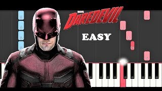 Marvels Daredevil Theme (SLOW EASY PIANO TUTORIAL)