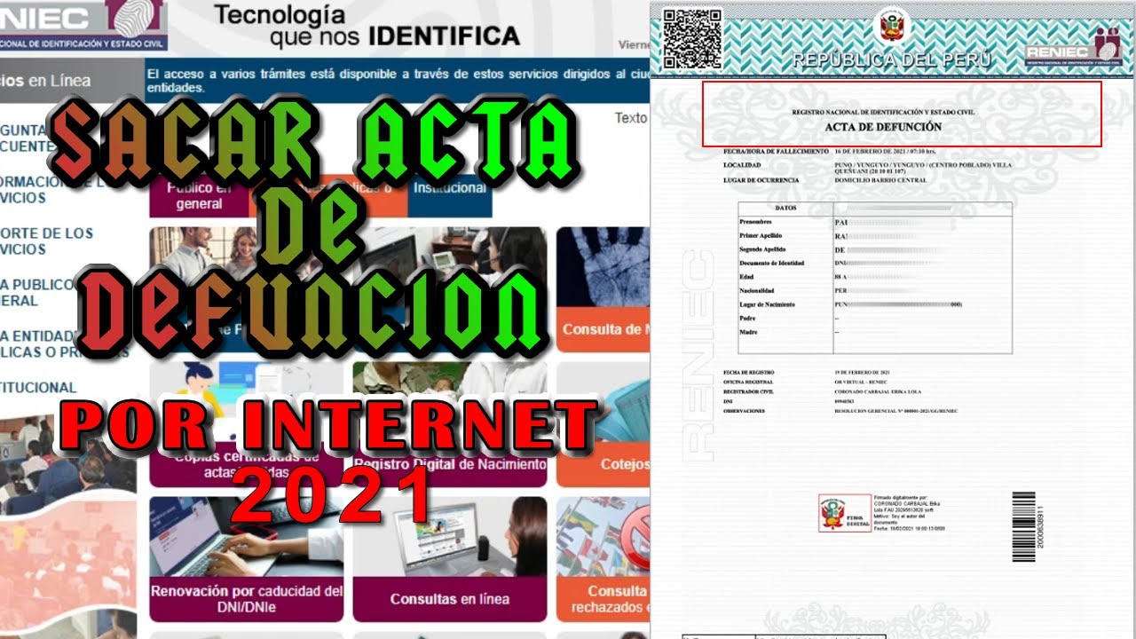 Copia Certificada De Acta O Partida De Defunción Vía Internet 2021 ...