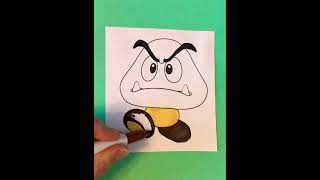 ⭐️⭐️Mario Goomba colouring in #colouring #mario #goomba #shorts #markers #nintendo #art #supermario
