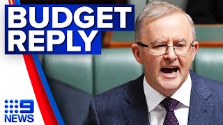 Albanese slams government's "showbag Budget" in official reply | 9 News Australia