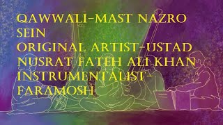 Mast Nazro Sein Allah Bachaye Karaoke with lyrics | Nusrat Fateh Ali Khan | Faramosh | No Copyright