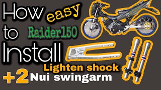 +2 Nui swingarm | wave front shock | easy installing | suzuki raider 150