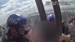 Woman rescued by NYPD officers from ledge of 54-story building in Manhattan