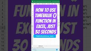 🚀 Master the TIMEVALUE() Function in Excel! 🕒