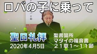 「ロバの子に乗って」　横浜港南キリスト教会　20200405