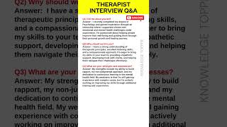 Therapist Interview Questions and Answers
