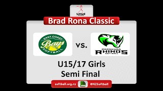 NHSA Softball | 2024 Brad Rona Classic | U15/17 Girls Semi Final | Papakura v ECB 28/1/2024 3:15pm