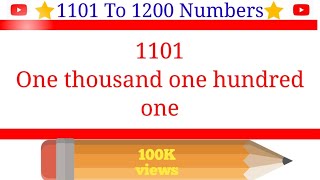 1101-1200 English Numbers With Spelling ll 1101 to 1200 Numbers In Words In English ll Numbers Name😀