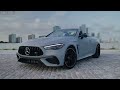 2025 mercedes amg cle 53 cabriolet apine grey driving interior exterior us spec 4k