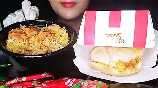 ASMR Mukbang KFC Krunch Burger|Spicy Rice|Vietnamese Sauce|Eating Show