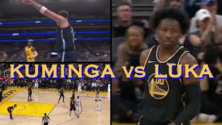 Jonathan Kuminga defending Luka Doncic, Warriors vs Dallas Mavericks 2021-22 season