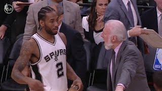 Popovich Yells at Kawhi for making a mistake | 03/15/17