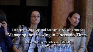 IMF Spring 2018 Regional Economic Outlook Sofia University 23 may 2018