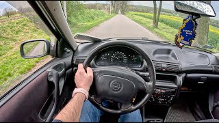 1999 Opel Astra F [1.4 I 60HP] |0-100| POV Test Drive #1672 Joe Black