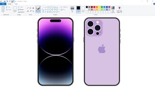 How to draw IPhone in Ms Paint | Drawing IPhone 14 in Computer Paint.