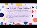 how to simplify iphone for elderly elder care support network