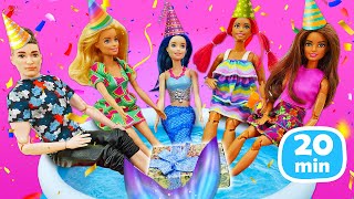 La fête d’anniversaire chez Barbie avec des sirènes 🥳🧜‍♀️🎉 Jeux avec poupées pour filles