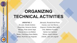 Organizing Technical Activities (Group no.3)