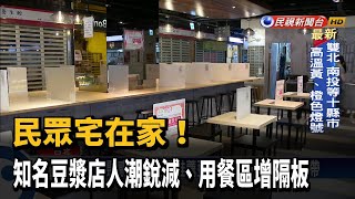 民眾宅在家！知名豆漿店人潮銳減、用餐區增隔板－民視新聞