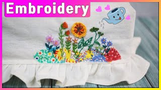 I embroidered the flower on the frill tissue case ~ Foundation french embroidery