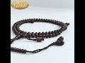 tamarind wood tasbih prayer beads with 8x9mm contoured style 99 bead