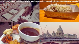 RESET DAY VLOG| Log cabin packing, a Sunday gravy fondue and trying the VIRAL Korean corndog