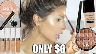 FULL FACE NOTHING OVER $6 & WAVY HAIR TUTORIAL