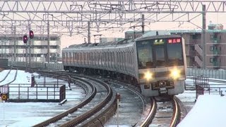 冬の湖西線・207系S42+Z6編成　普通・新三田行き　＠大津京　2012/2/19