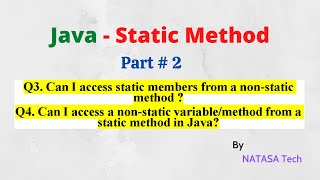 Java Selenium # 8 | Static Method Part 2 - Interview Questions | NATASA Tech |