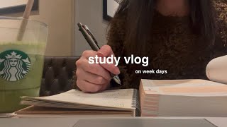 study vlog on week days | my diary of 2025📖 | Starbacks🍫💞 | new nails💅