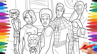 Spider-man Into the Spider-Verse Coloring Pages, How to Draw All Spiderverse Characters