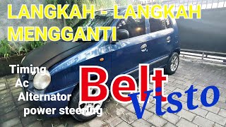 Cara/ Tutorial Langkah Mengganti Timing Belt, Ac,Altenator belt kia visto, Rahasia mudah buka pulley