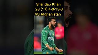 Shahdab Khan 28 (17) 4-0-13-3 VS Afghanistan #psl8 #shorts #viral