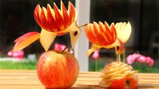 Art In Apple Birds | Fruit Carving Garnish | Food Decoration | Party Garnishing
