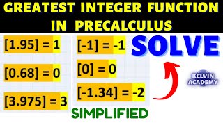 GREATEST INTEGER FUNCTION IN PRECALCULUS (WITH SOLVED PROBLEMS)