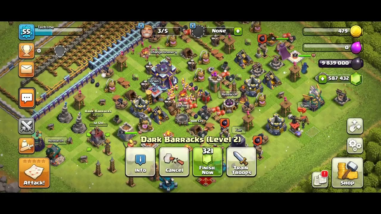 Clash Of Clans Upgraded Dark Barracks | Coc Gameplay - YouTube