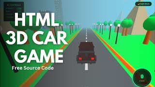 Three.js HTML 3D Car Driving Game Template | Free Sourse code