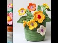 SUMMER FLOWERS IN FLOOR POT CROCHET WOOL AI MADE DESIGNS IDEAS