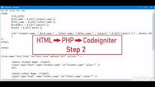 HTML to PHP to Codeigniter (Step 2)