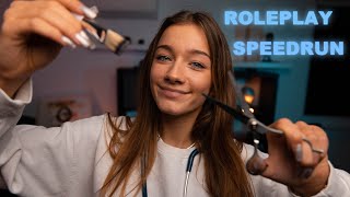 FAST ASMR - dentist, cranial nerve, eye checkup, make-op, lice check, ear cleaning & spa